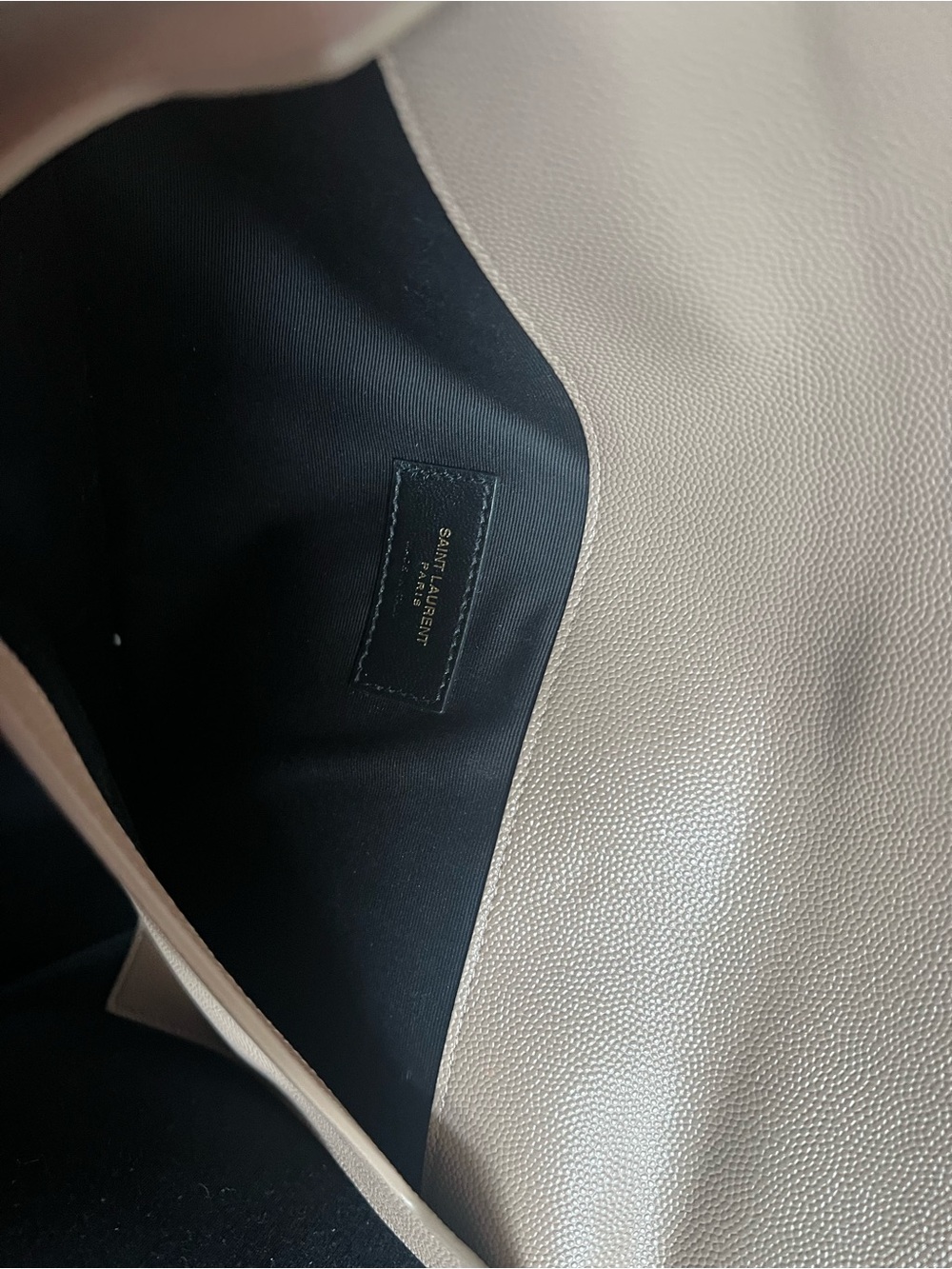 Saint Laurent Beige Envelope YSL Leather Clutch with Gold Logo - Picture 13 of 13